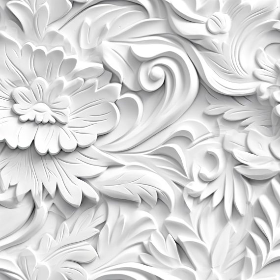 3D Embossed Floral Wallpaper