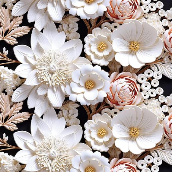 3D Floral Embossed Flower Peel and Stick