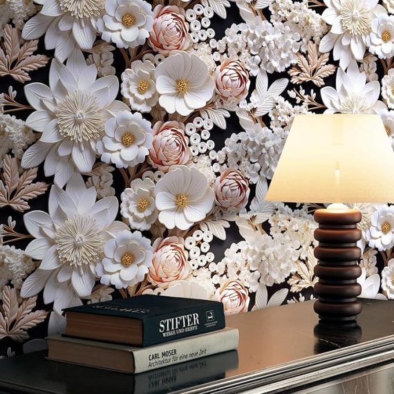 3D Floral Embossed Flower Peel and Stick - Image 2