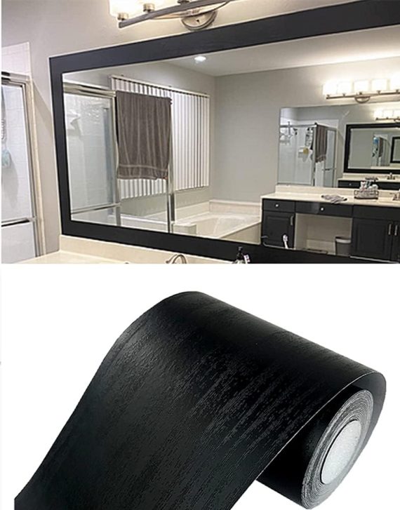 Black Wood Grain Removable PVC Waterproof Border