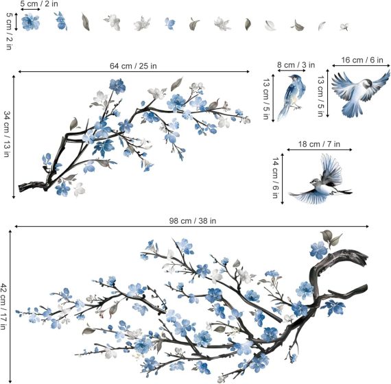 Blossom Tree Branch Floral Wall Stickers - Image 4