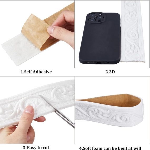 Crown Molding Peel and Stick 3D Flexible Foam Wall Trim - Image 4