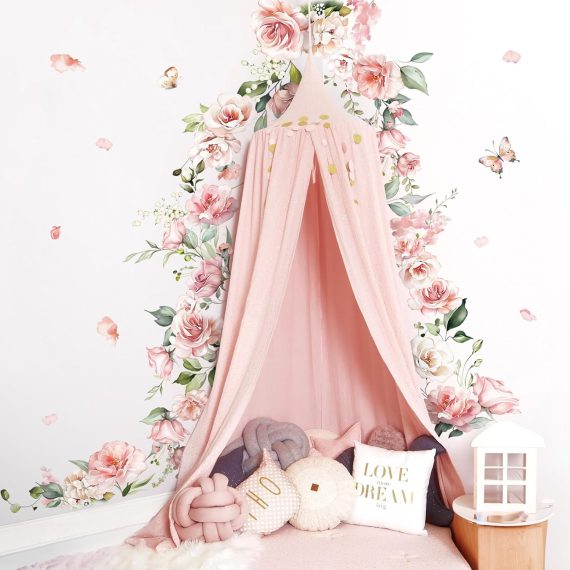 Large Pink Peony Flower Wall Stickers - Image 4