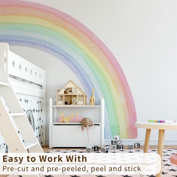 Large Rainbow Wall Mural Stickers - Image 4