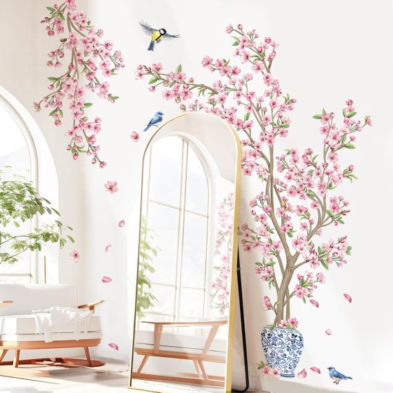 Pink Cherry Blossom Flower Tree Wall Decals