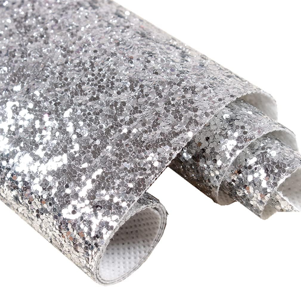 Silver Chunky Glitter Wallpaper