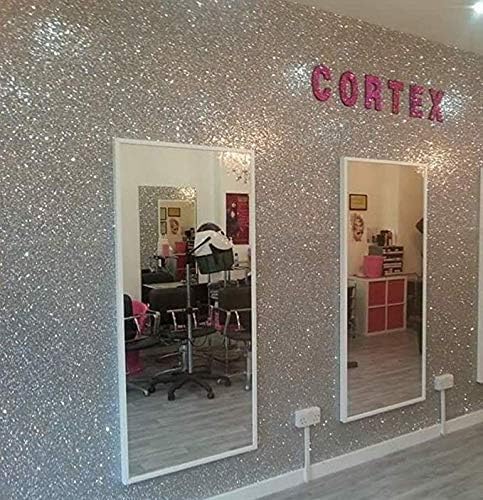 Silver Chunky Glitter Wallpaper - Image 4