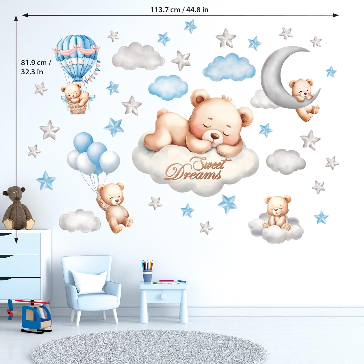 Sweet Dream Bear Decor Peel and Stick - Image 3