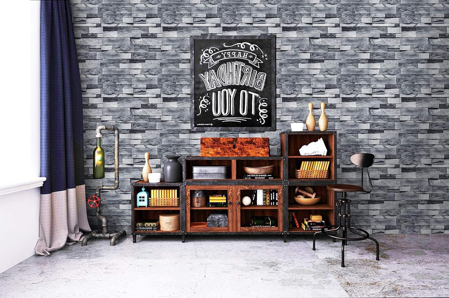 Wallpaper stick and peel Brick Wood - Image 4