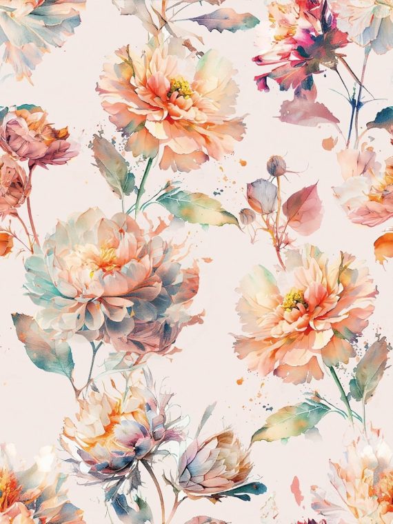 Watercolor Floral Contact Paper Peel and Stick Wallpaper