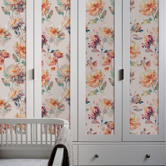 Watercolor Floral Contact Paper Peel and Stick Wallpaper - Image 2