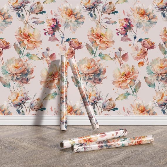 Watercolor Floral Contact Paper Peel and Stick Wallpaper - Image 4
