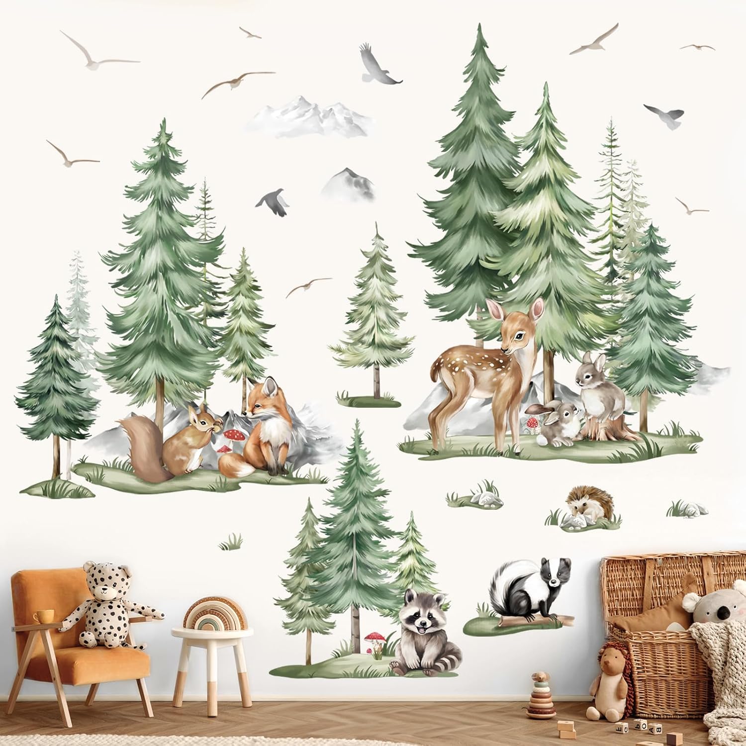 Woodland Animal Deer Fox Wall Stickers