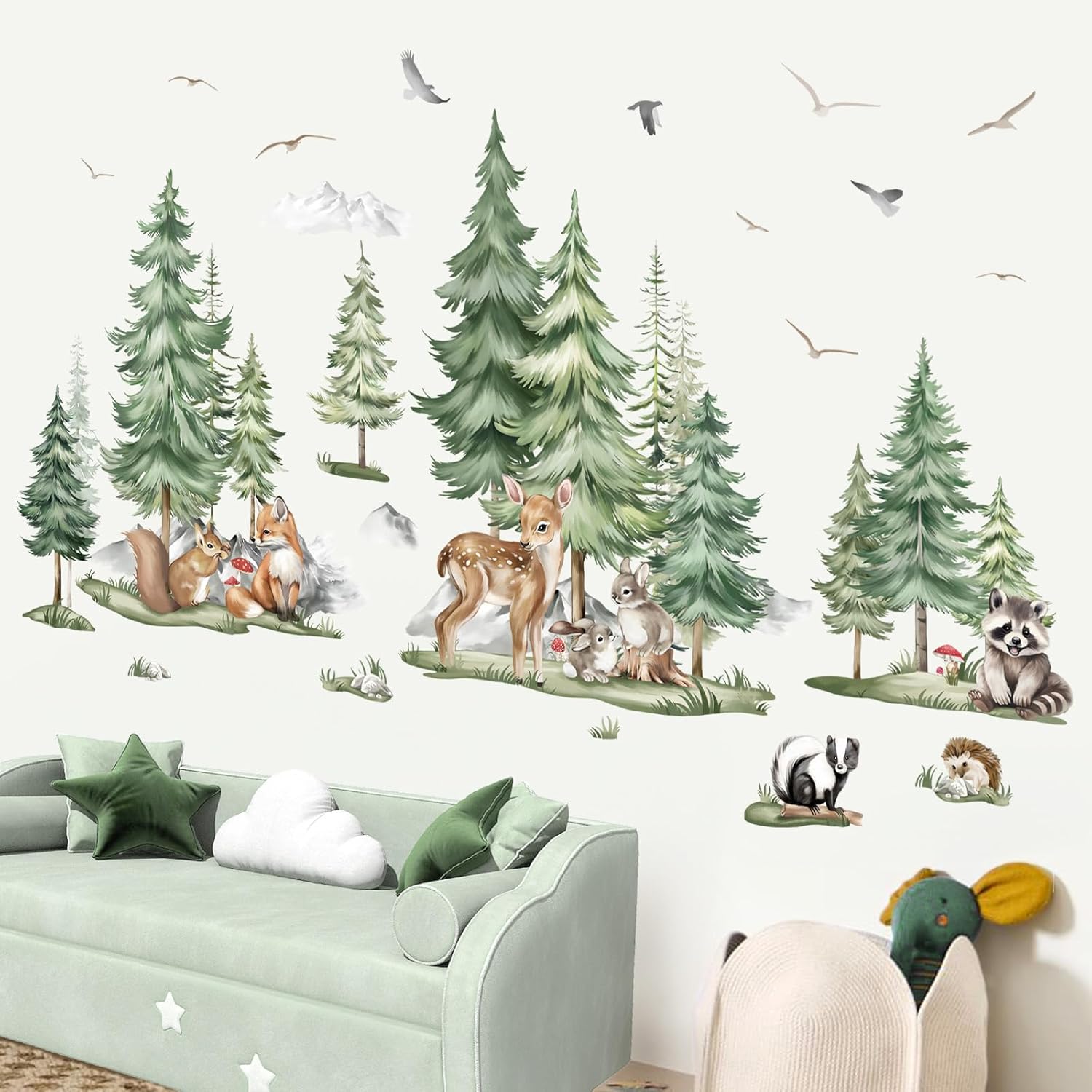 Woodland Animal Deer Fox Wall Stickers - Image 2